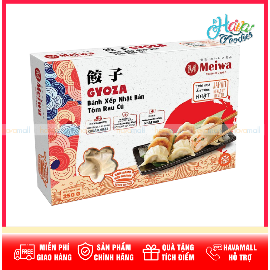 [CHỈ GIAO HCM] Bánh Xếp Nhật Bản Gyoza Nhân Tôm Rau Củ Meiwa 250G – Frozen Japanese Gyoza Shrimp & V