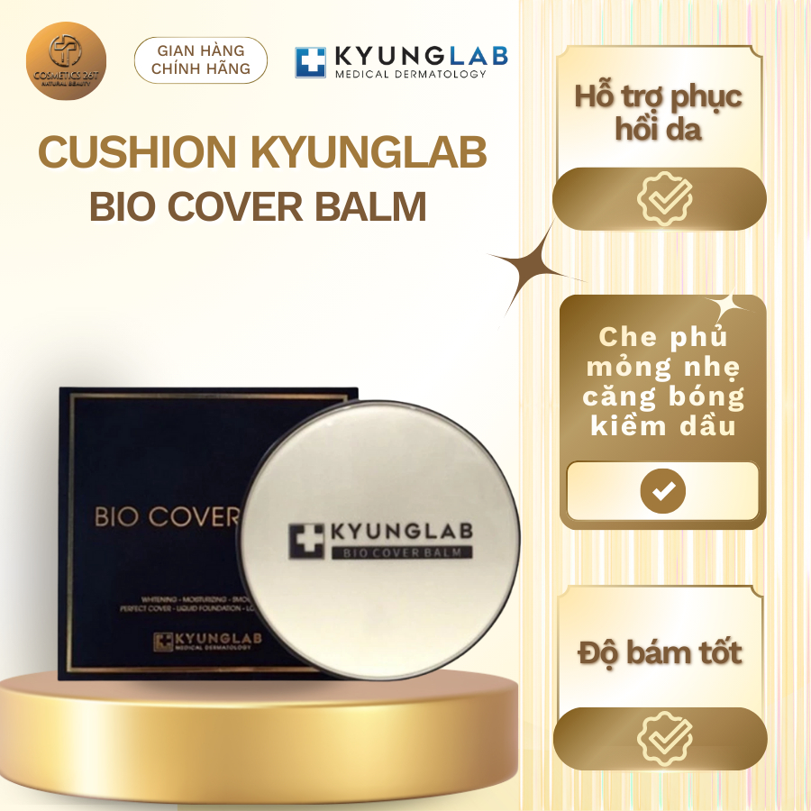 Cushion KyungLab Bio Cover 15g – Che phủ mỏng nhẹ, căng bóng phục hồi da | Cosmetics 26T