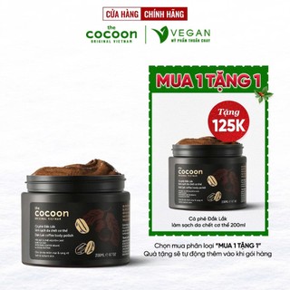  CÀ PHÊ ĐẮK LẮK LÀM SẠCH DA CHẾT CƠ THỂ THE COCOON VIỆT NAM 200ML VEGAN - Mỹ phẩm thuần chay 