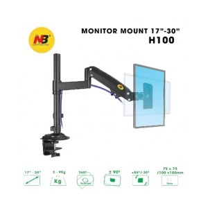 Giá đỡ LCD (Monitor Arm) NORTH BAYOU H100 Dark Gray (17'-30', 2-9kg, Kẹp bàn) Chính hãng