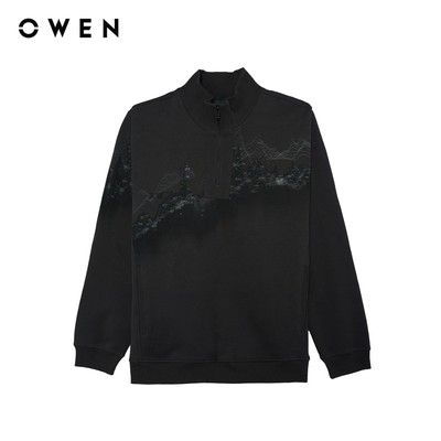 Owen - Áo nỉ Regular Fit AN256140 màu Xám đậm chất liệu Cotton poly spandex