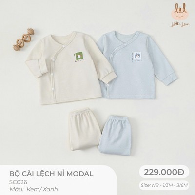 Bộ cài lệch nỉ modal dành cho bé Lil Little Love (SCC26)