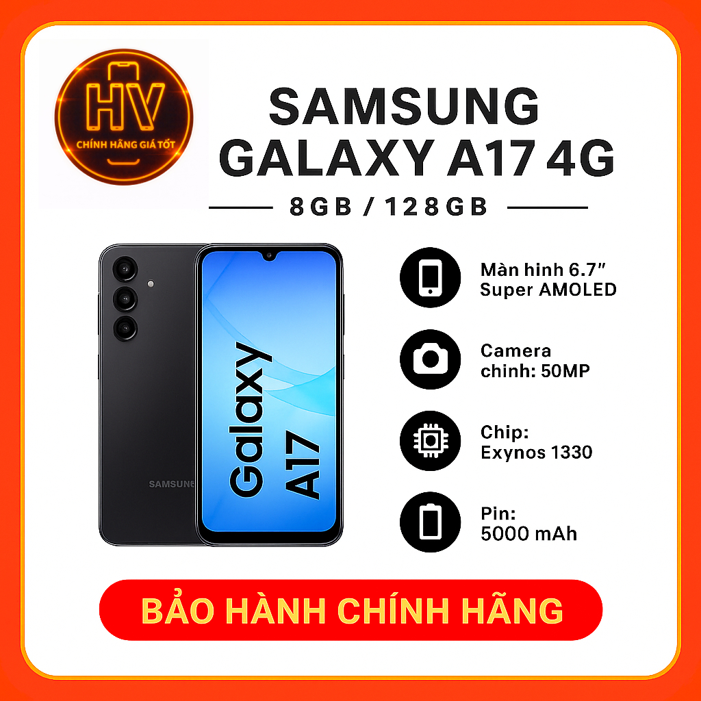 Điện thoại Samsung Galaxy A17 4G 8GB/128GB - Hàng Chính Hãng