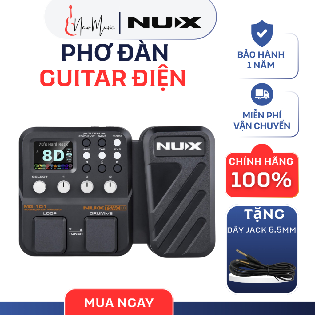Phơ Guitar NUX MG101 Multi Effects Chính Hãng Model Hiệu Ứng Đa Dạng