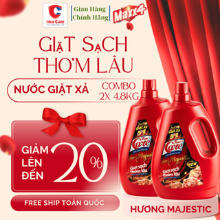  Combo 2 can nước giặt xả True Care 4,8kg trắng sạch quần áo  gấp đôi hạt lưu hương thơm lâu mềm vải 