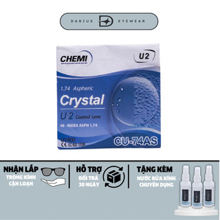  Tròng kính cận loạn CHEMI U2 U6 chống xước chống bám hơi nước vân tay chống ánh sáng xanh DARIUS 