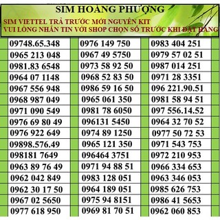 Sim viettel số đẹp đồng giá 200k PL2