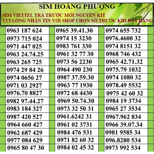 Sim viettel số đẹp đồng giá 200k PL5