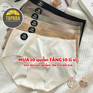   Mua 10 tặng 10 lì xì  COMBO 5-10 Quần Lót Nữ Đúc Su 7A Tàng Hình Chống Lộ Viền Không Đường May TOPBRA 