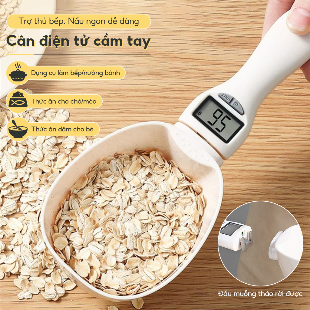 Muỗng Đo Trọng Lượng Thực Phẩm Cho Chó Mèo Lcd Cân Nhà Bếp Điện Tử 800g Đo Thực Phẩm Dụng Cụ Nhà Bếp Cho Cà Phê