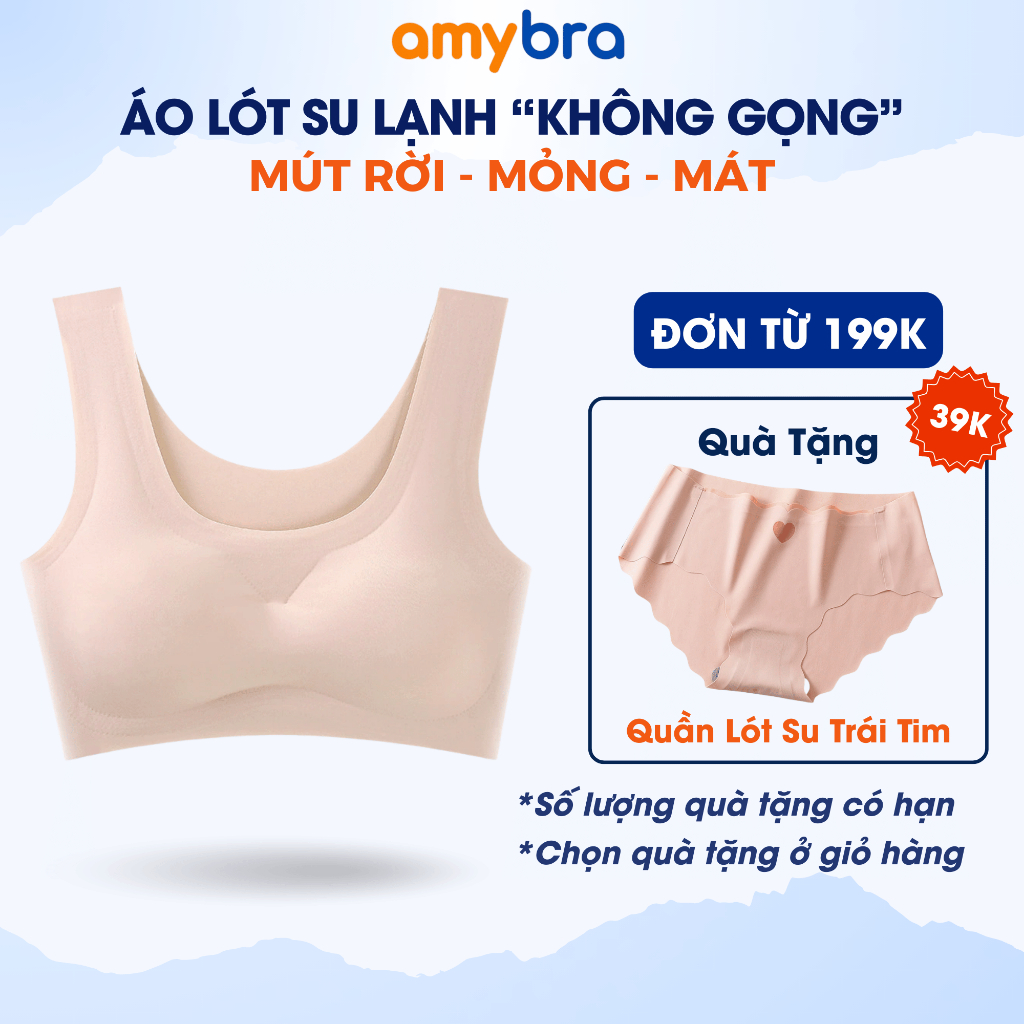Áo Ngực Không Gọng Đúc Su Mút Mỏng, Áo Lót Nữ Co Dãn, Mềm Mịn AMYBRA A5262