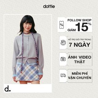   NEW ARRIVAL  DOTTIE - Áo cardigan phối màu - Xám - T1165 