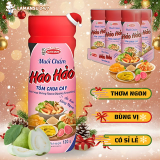   BAO BÌ MỚI  Lọ Muối chấm Hảo Hảo Tôm Chua Cay 120gr - Lamansu 24 7 