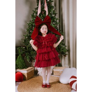    HEHEHIHI   - Váy công chúa bé gái " Red Ribbon Dress " - V198 