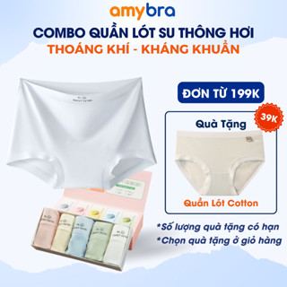  Combo Quần Lót Đùi Nữ Thun Lạnh Cạp Cao – Quần Mặc Váy Boxer Viền Su Không Lộ Viền AMYBRA L5422 