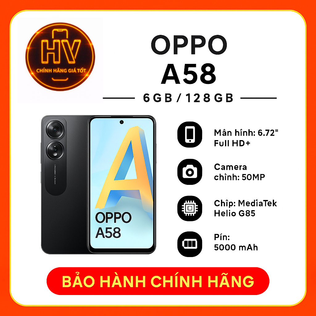 Điện thoại OPPO A58 6GB/128GB - Hàng Chính Hãng