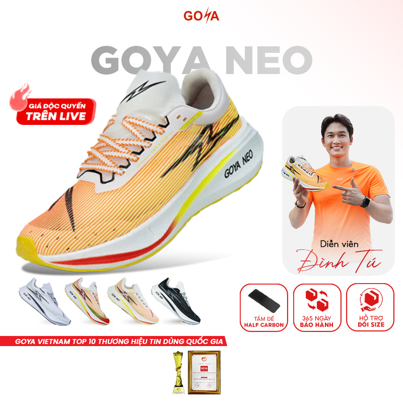 Giày thể thao chạy bộ carbon nam nữ Goya Neo năm 2026 - siêu nhẹ, siêu êm, đế carbon trợ lực