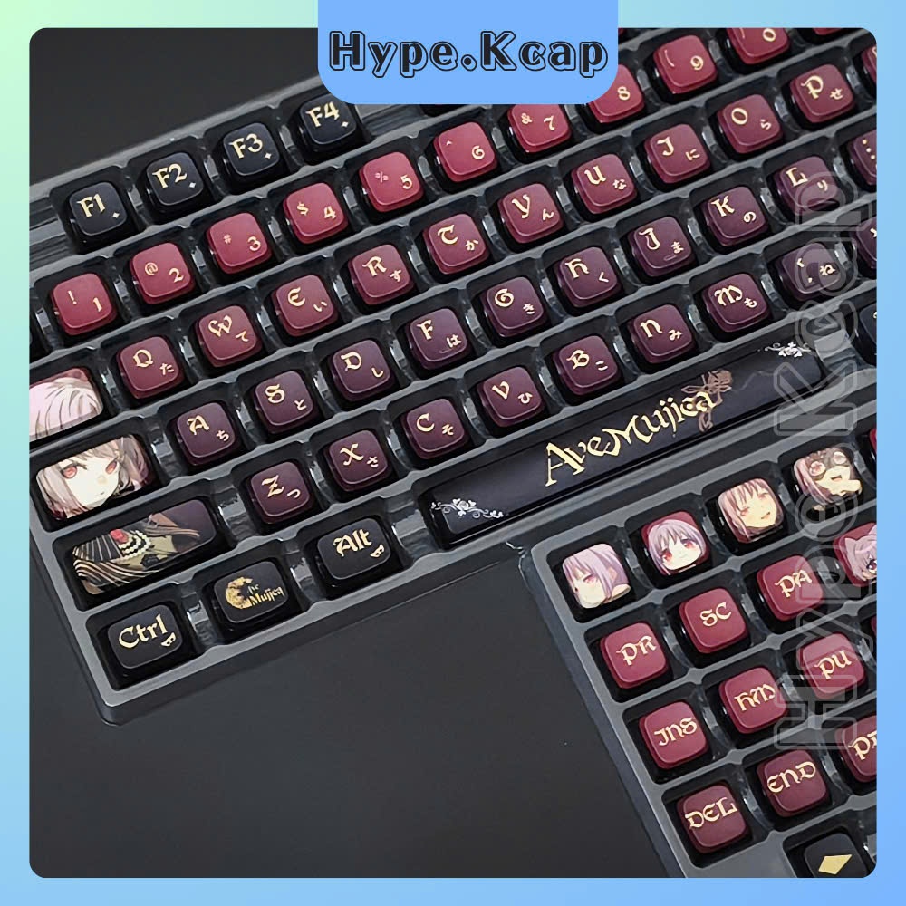Keycap Pudding Side Transparent Anime AveMujica OEM Profile xuyên led 4 cạnh dành cho bàn phím cơ