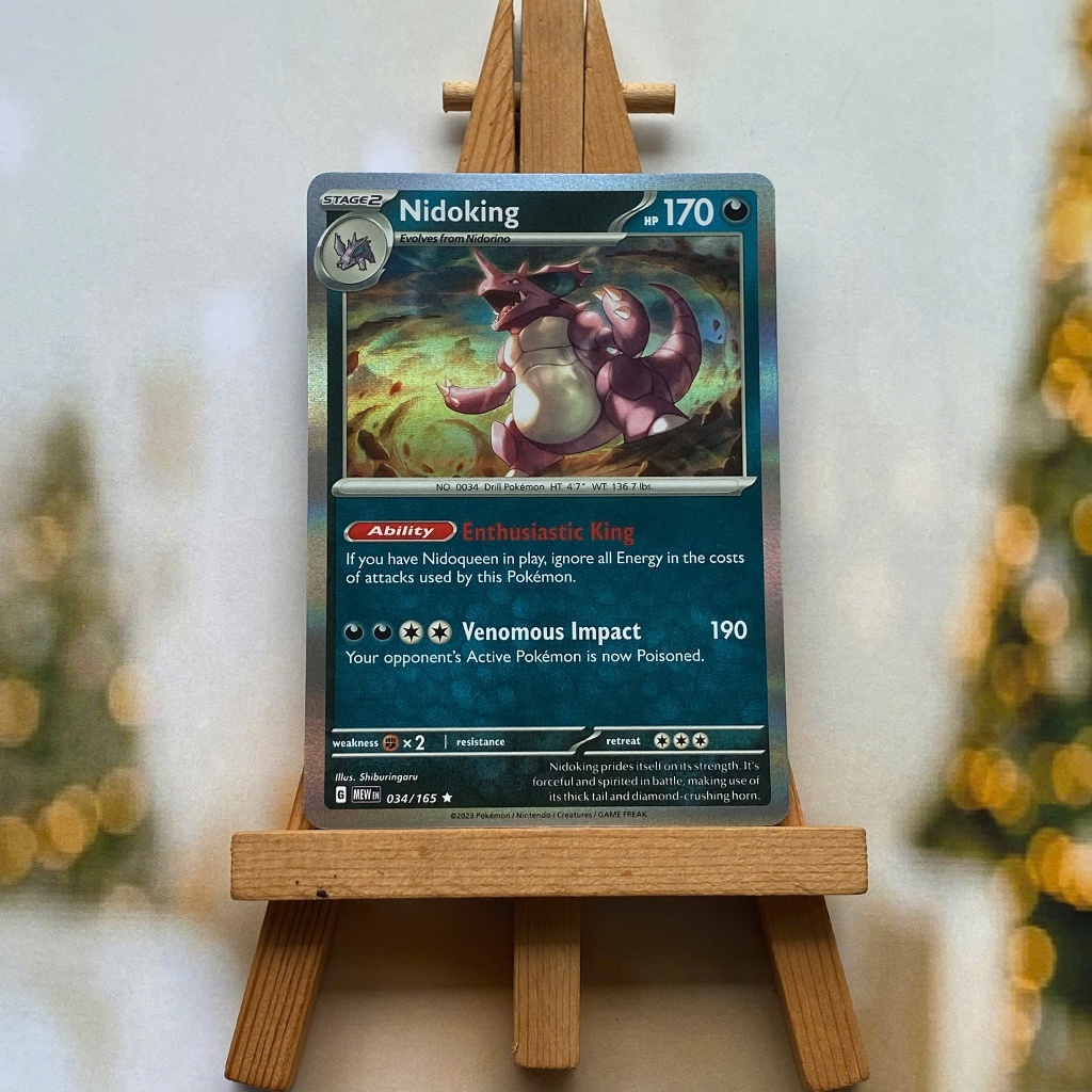 Thẻ hình Pokemon Nidoking 034/165 - Lá bài Scarlet & Violet 151 Rare Reverse Holo tiếng Anh