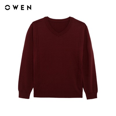 Owen - Áo len Slim Fit ALC256009 màu Đỏ chất liệu Acrylic