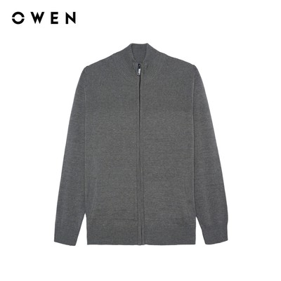 Owen - Áo len Regular Fit ALK256000 màu Xám đậm chất liệu Acrylic