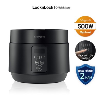 Nồi cơm điện Lock&Lock Compact Rice Cooker 1.2L màu đen EJR346BLK