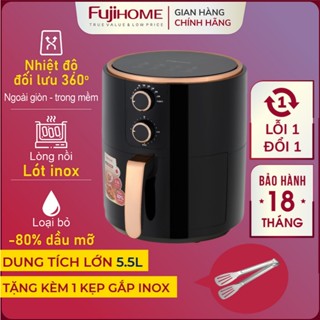  Nồi chiên không dầu FUJIHOME 5.5L điều khiển cơ tự ngắt Nồi chiên 5.5L tặng kèm gắp thức ăn 