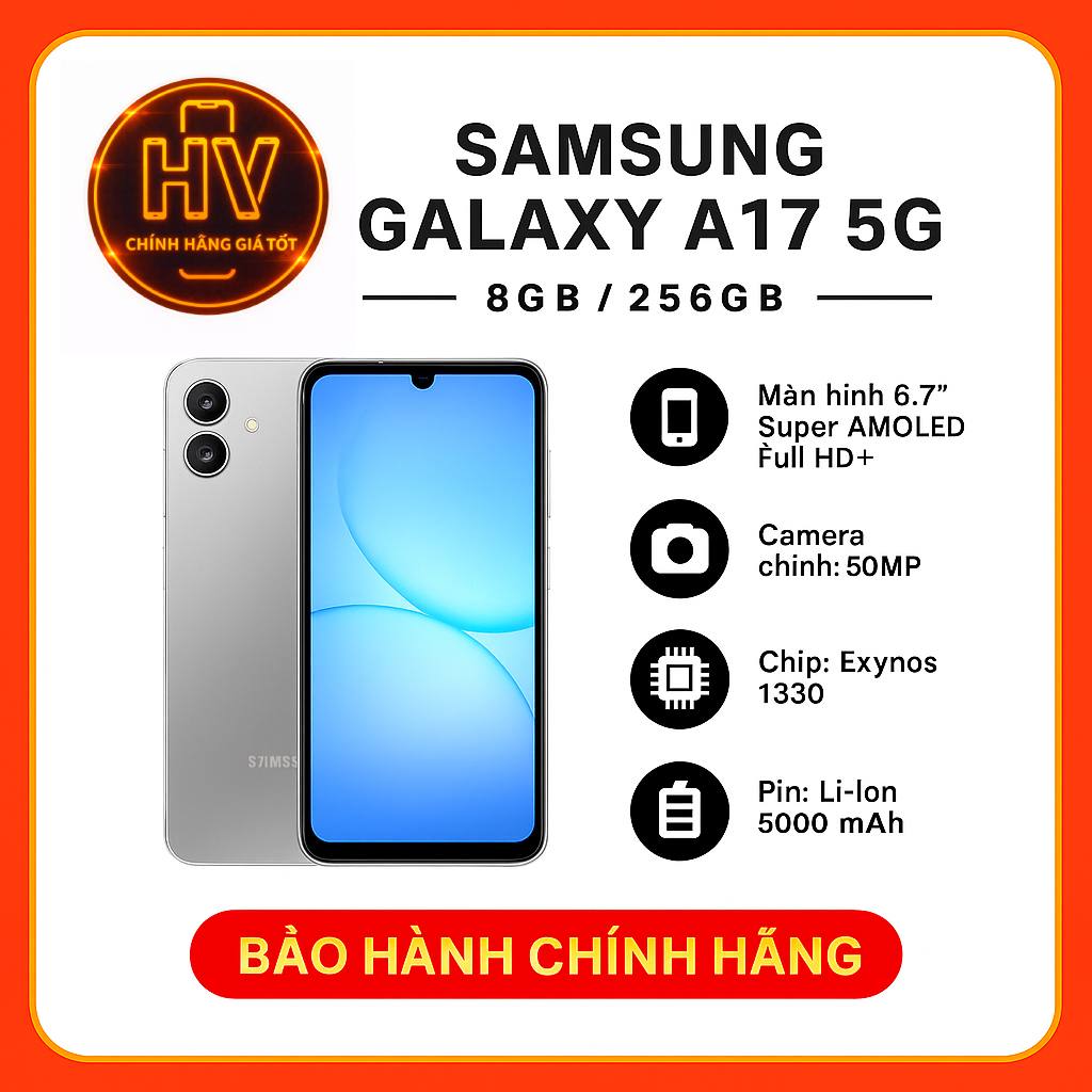 Điện thoại Samsung Galaxy A17 5G 8GB/256GB - Hàng Chính Hãng