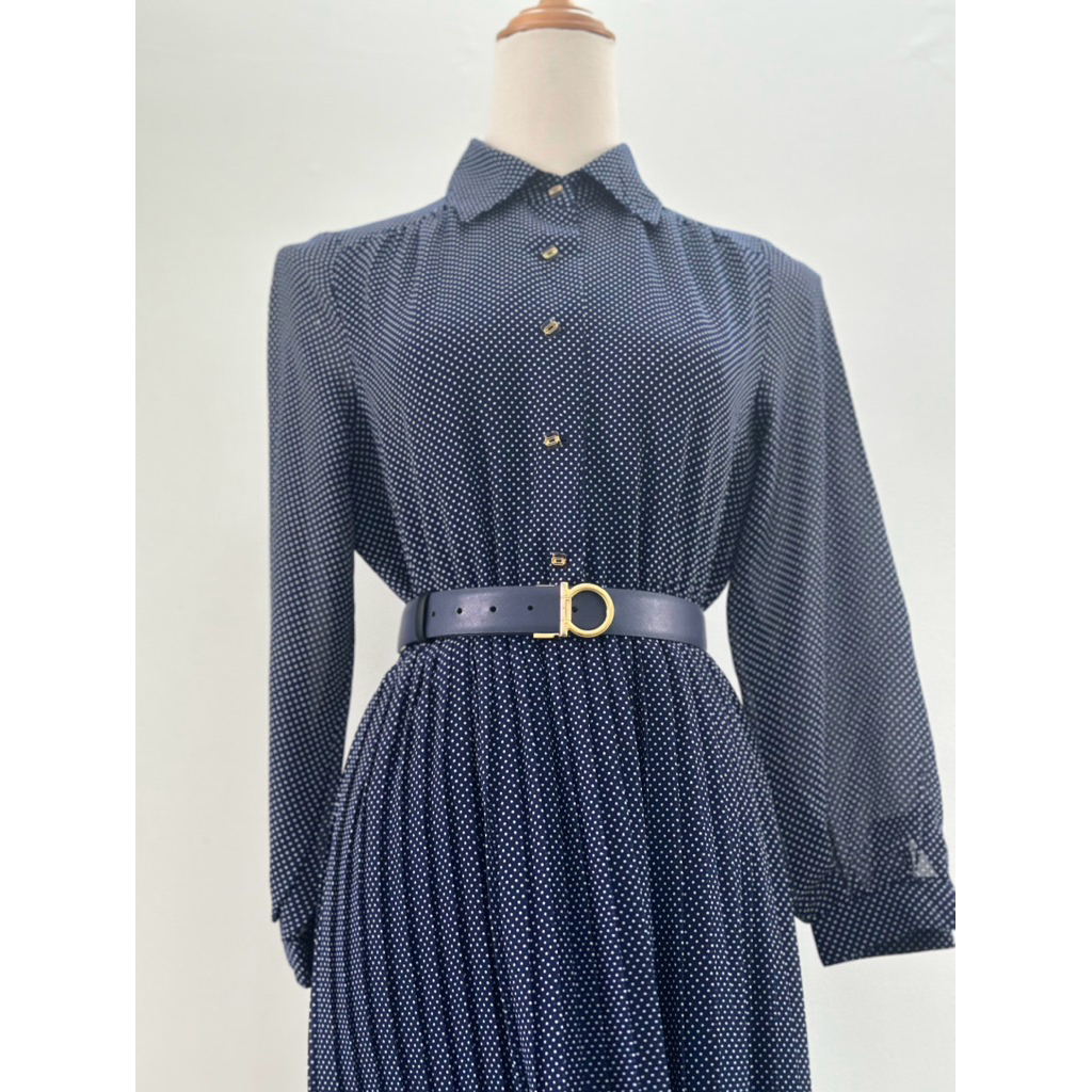 Cocomilan - Đầm vintage Voan bi nhí chân váy xếp ly Size 9 Si Nhật 2hand