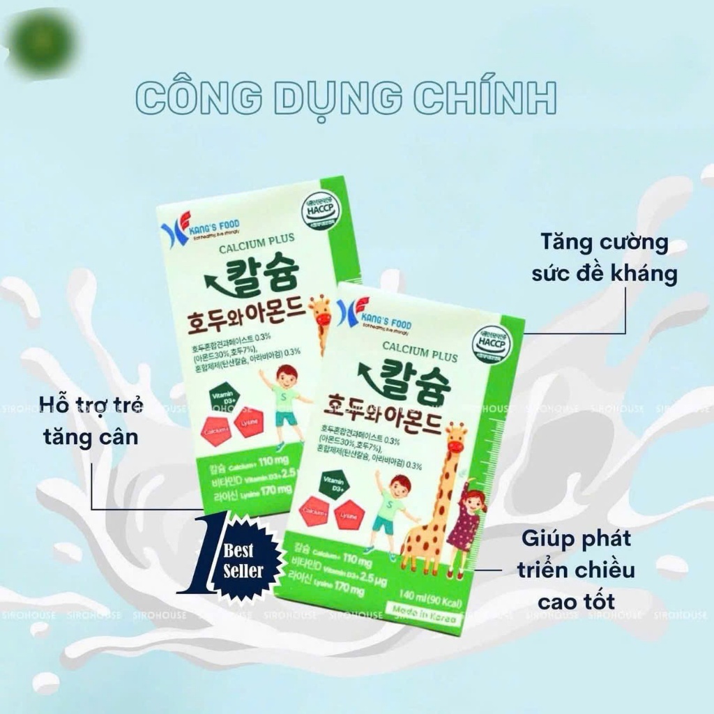 𝐒𝐮̛̃𝐚 hạt Kidplus , Kang's food cho bé từ 1 tuổi( tách lẻ hộp 140ml) bé dị ứng đạm bò dùng được
