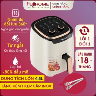 Nồi chiên không dầu 4.5L -12L Nhập Khẩu FUJIHOME, lò chiên nướng không khí cơ TẶNG kẹp gắp thức ăn