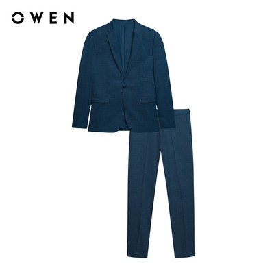 Owen - Bộ comple Slim Fit VES256133 màu Xanh tím than chất liệu TR Spandex