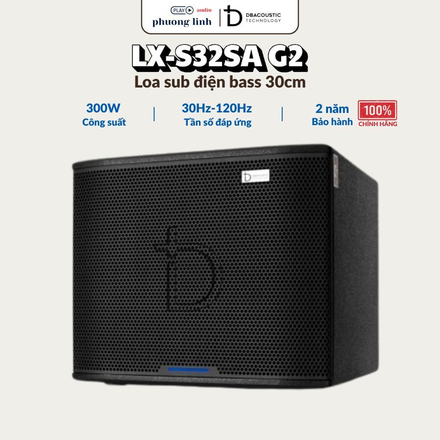 Loa Sub Điện Bass 30 DBacoustic LX-S32SA G2, Công suất 300W, Bật/Tắt Crossover - Bảo hành 2 năm