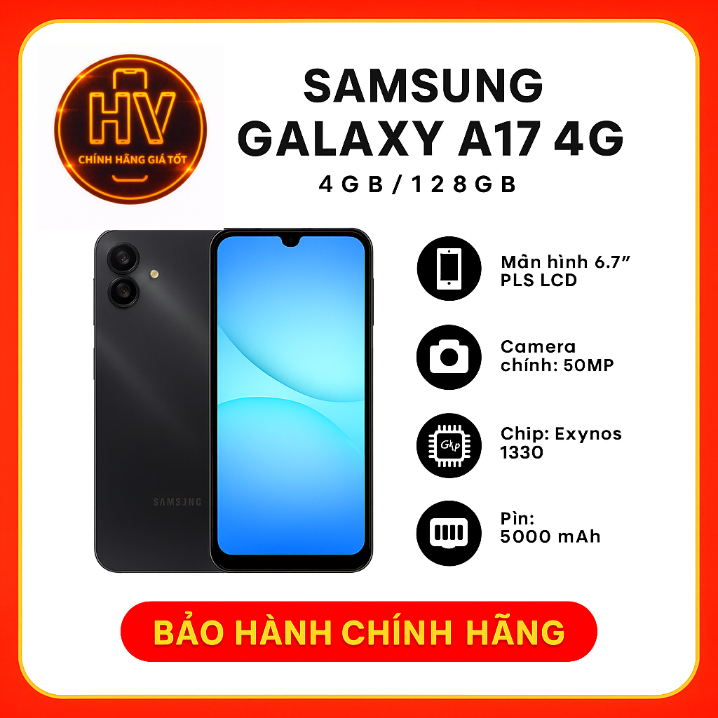 Điện thoại Samsung Galaxy A17 4G 4GB/128GB - Hàng Chính Hãng