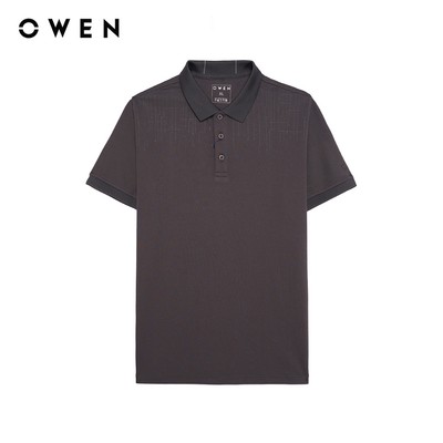 Owen - Áo polo Bodyfit APV257138 màu Xám đậm chất liệu CVC Spandex