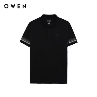 Owen - Áo polo Bodyfit APV257037 màu Đen chất liệu CVC Spandex