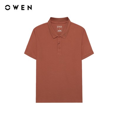 Owen - Áo polo Bodyfit APV257049 màu Cam chất liệu CVC Spandex