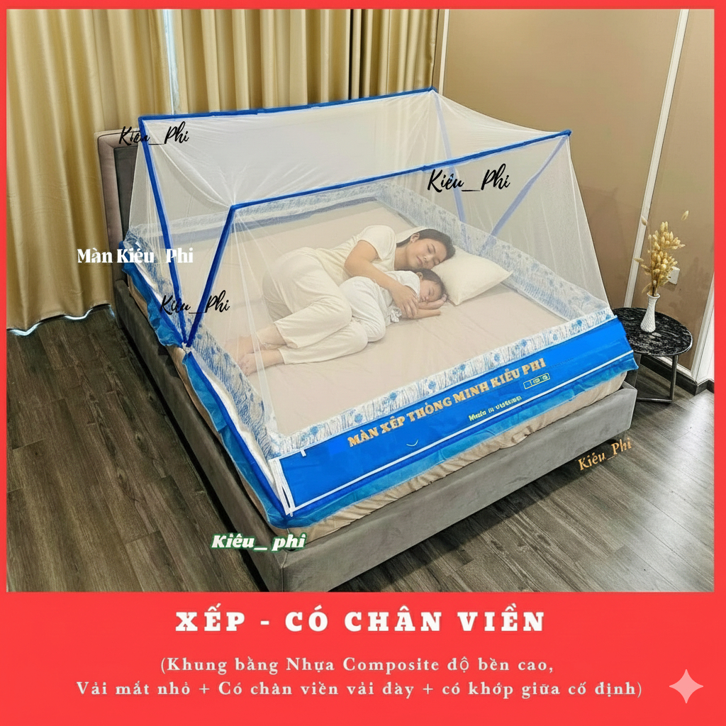 Mùng ngủ tự bung cao cấp gấp gọn - Mùng khung xếp chống muỗi tiện dụng