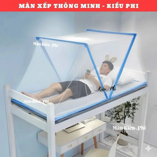 Màn khung chụp tự bung xếp thông minh gấp gọn, Mùng chụp khung xếp người lớn ngủ chống muỗi