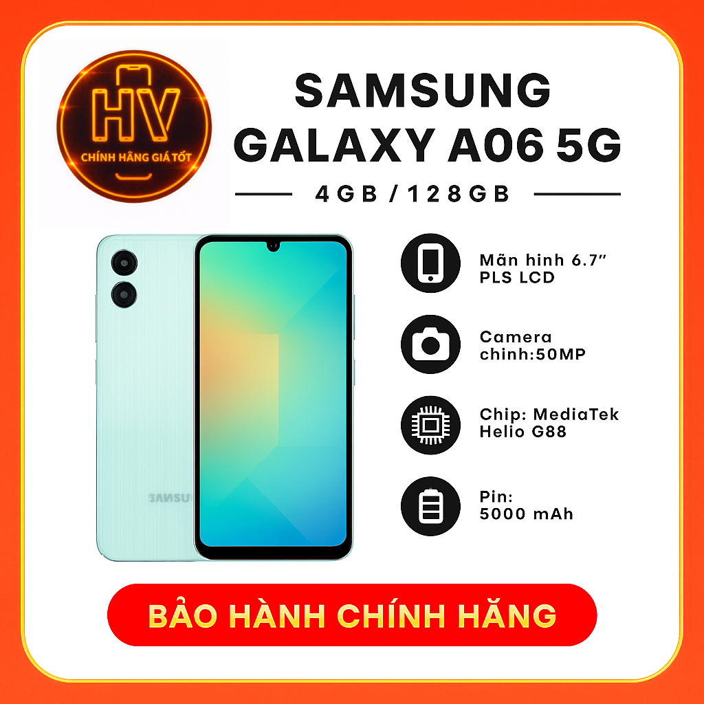 Điện thoại Samsung Galaxy A06 5G 4GB/128GB - Hàng Chính Hãng