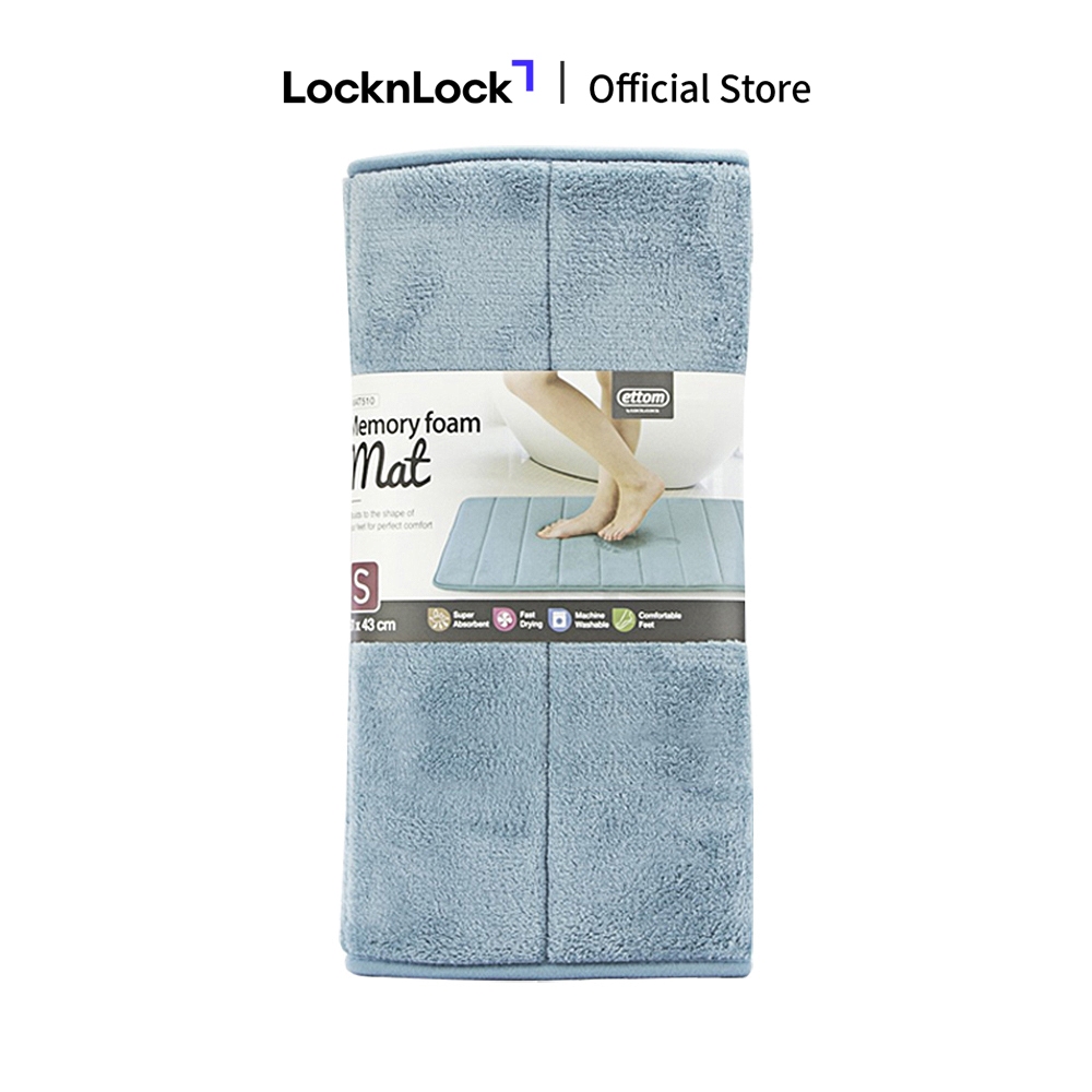 Thảm chùi chân Memory Foam, Lock&Lock, kiểu Stripe, cỡ S, 430*610*15mm-MAT510BLU