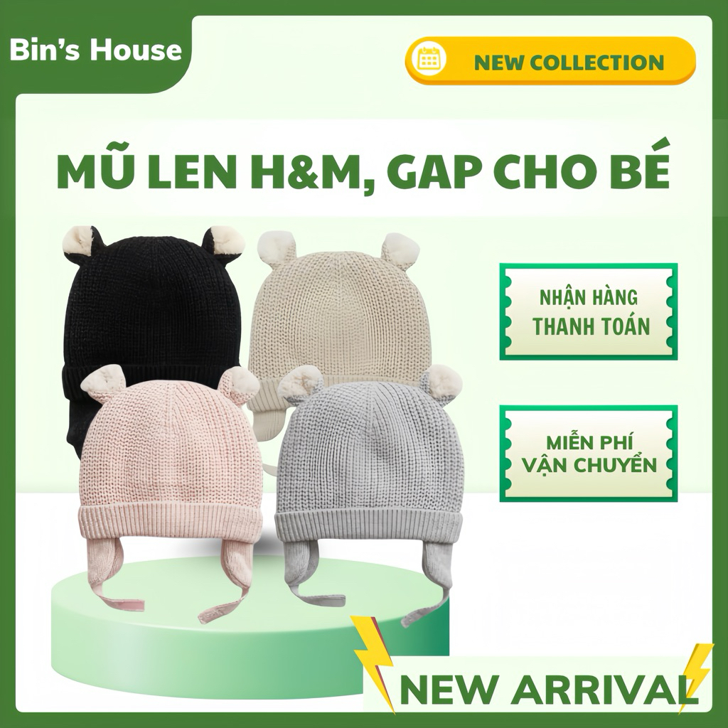 [Au.th]Mũ len H&M, GAP cho bé sz 0-2y