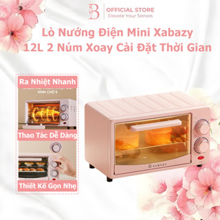 Lò Nướng Điện Mini 12L Xabazy Hẹn Thời Gian Nướng Nhiệt Đối Lưu 600W Tiết Kiệm Điện Bảo Hành 12 Tháng