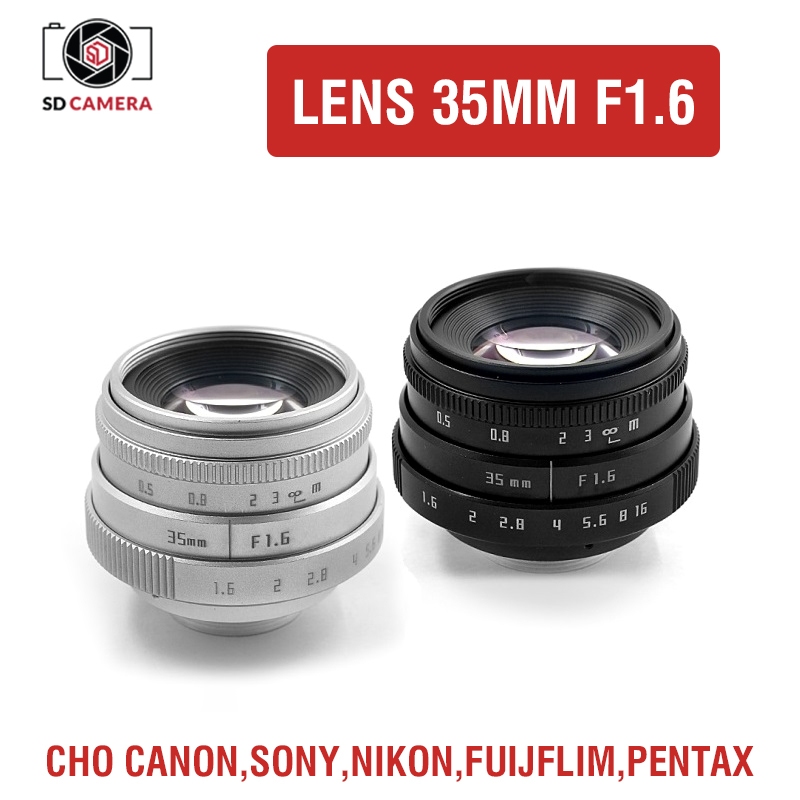 Ống kính (Lens) máy ảnh Fujian 35mm f/1.6 cho Fujifilm Sony Canon Nikon Olympus... (Có clip test ảnh)