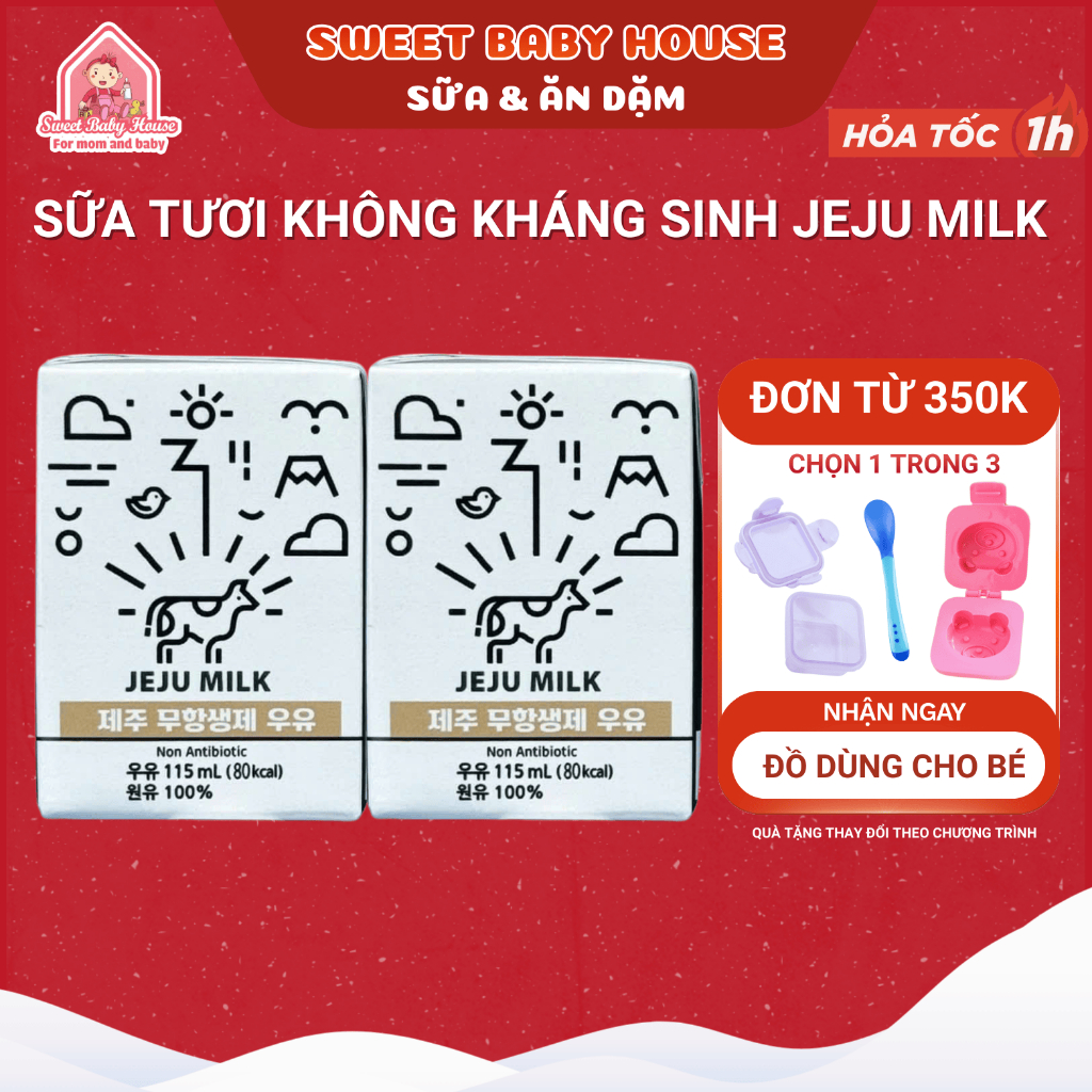Sữa tươi không kháng sinh Jeju Milk cho bé từ 1 tuổi - Sweet Baby House