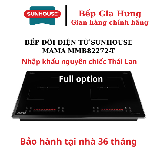 BẾP TỪ ĐÔI SUNHOUSE MAMA MMB82272-T| NHẬP KHẨU NGUYÊN CHIẾC THÁI LAN| HÀNG CHÍNH HÃNG