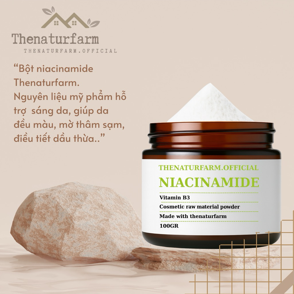 Bột Niacinamide/ Vitamin B3 tinh khiết Thenaturfarm [ Bột nguyên liệu mỹ phẩm ]
