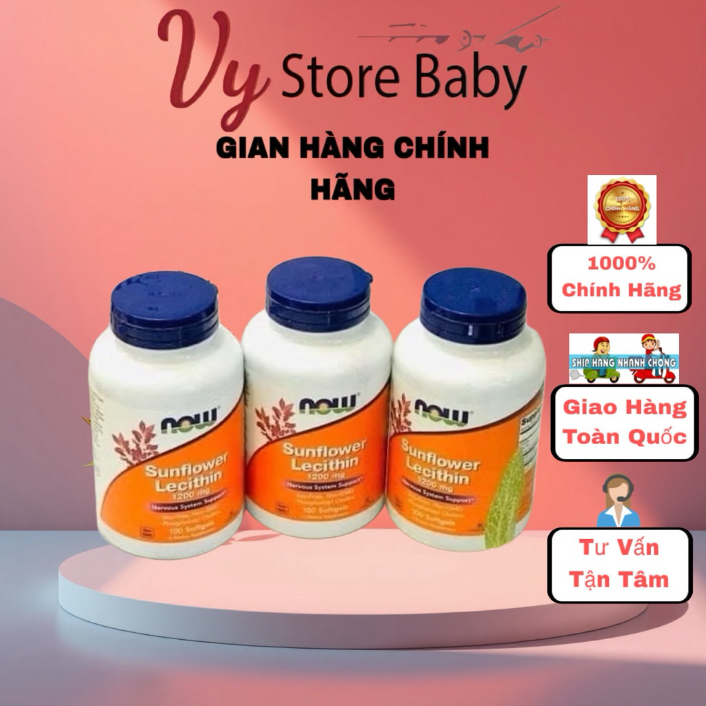 Viên uống tắc tia sữa Lecithin 1200mg - Now Sunflower Lecithin 100v