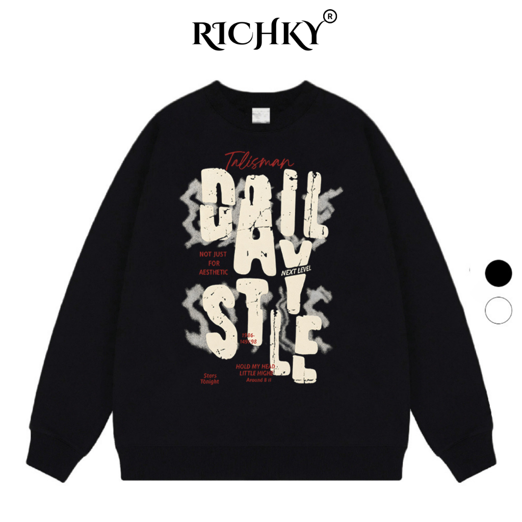Áo Sweater Richky Luxury Premium Nỉ Grunge Daily Style Graphic