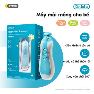Dr.isla Máy cắt móng tay điện Cho Bé,có đèn LED  điều chỉnh bốn tốc độ độ ồn thấp BYM03
